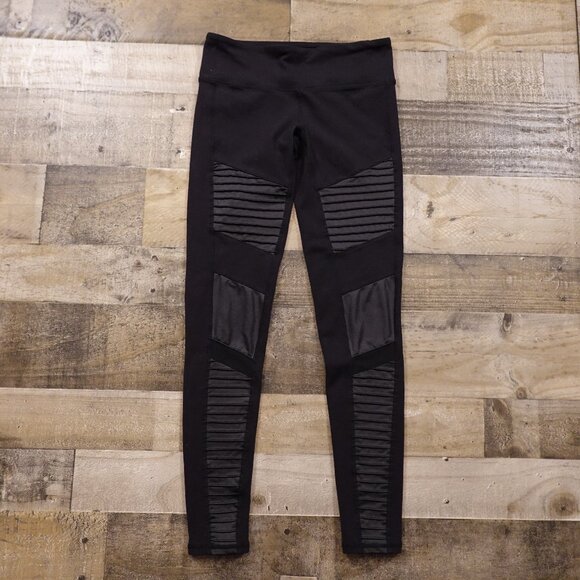 ALO Yoga Pants - Alo Yoga 7/8 Moto Legging women's small black low waist rise